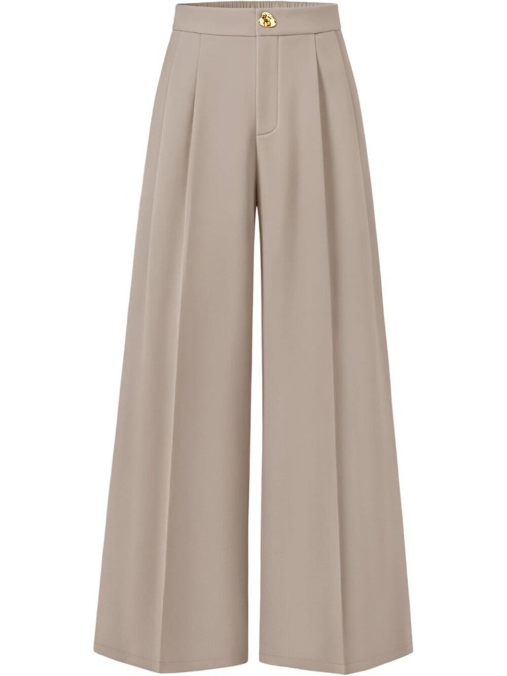 Women's Brown Wide Leg High Waisted Casual Loose Flowy Fashionable Palazzo Pants